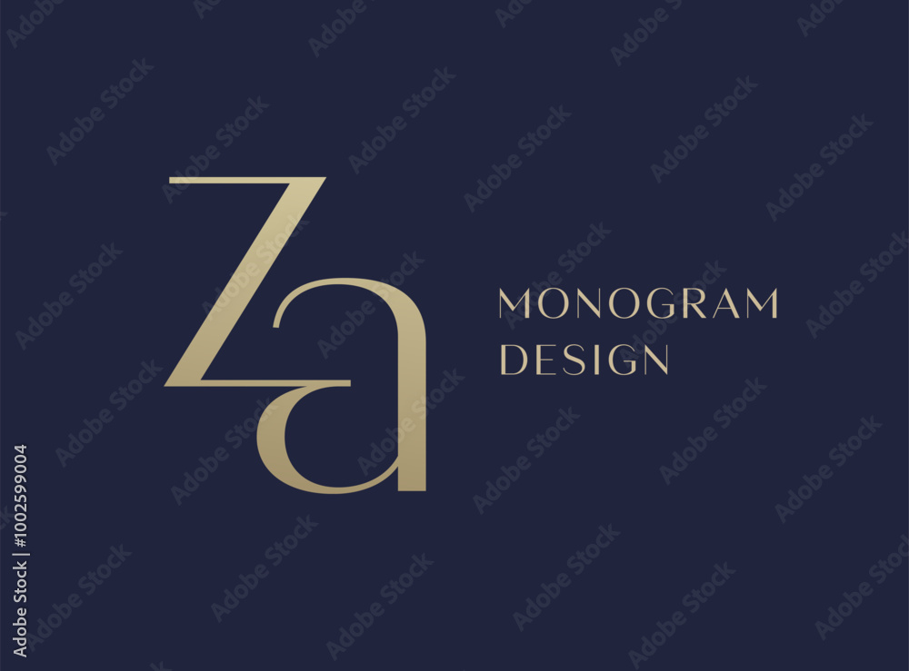 ZA letter logo icon design. Classic style luxury initials monogram. ZA letter logo icon design. Classic style luxury initials monogram.