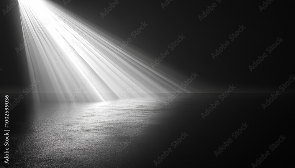 A Bright Light Beam Illuminates a Dark Surface A Bright Light Beam Illuminates a Dark Surface