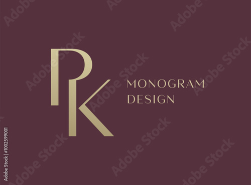 PK letter logo icon design. Classic style luxury initials monogram.