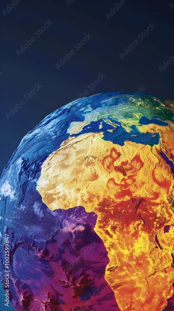 Fototapeta premium Thermal Imagery of Earth Depicting Rising Global Temperatures and Climate Crisis