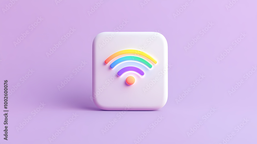 Wireless network icon on purple background Wireless network icon on purple background