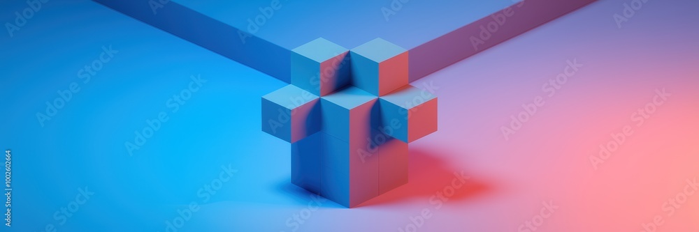 Abstract 3D Design with Intersecting Shapes and Colors Abstract 3D Design with Intersecting Shapes and Colors