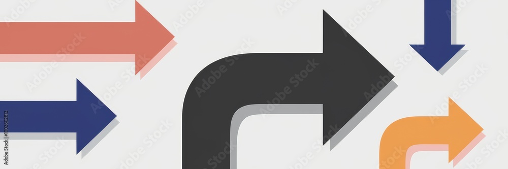 Colorful Directional Arrows on a Plain Background Colorful Directional Arrows on a Plain Background