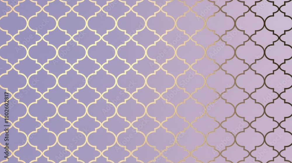 Fototapeta premium Geometric Pattern Design in Soft Purple and Gold