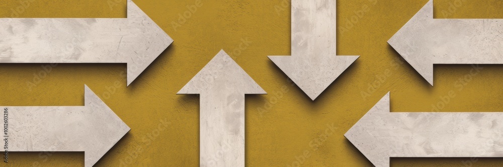 Fototapeta premium Arrows in Various Directions on Textured Background