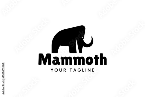 mammoth elephant logo vector icon illustration. mammoth ancient animal line logo mascot design.