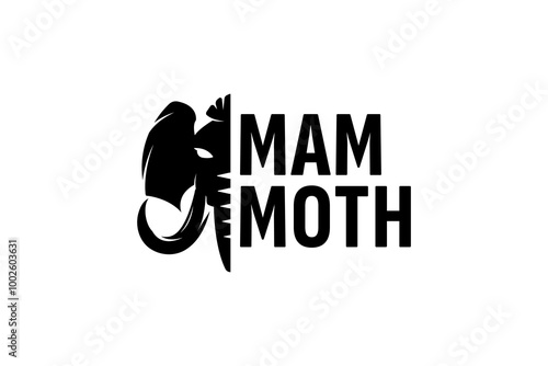 mammoth elephant logo vector icon illustration. mammoth ancient animal line logo mascot design.