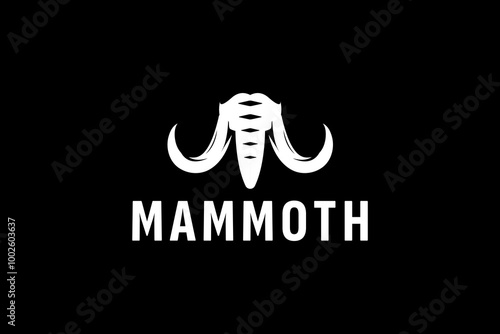 mammoth elephant logo vector icon illustration. mammoth ancient animal line logo mascot design.