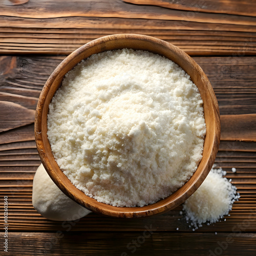 top view of coconut flour in a bowl a healthy