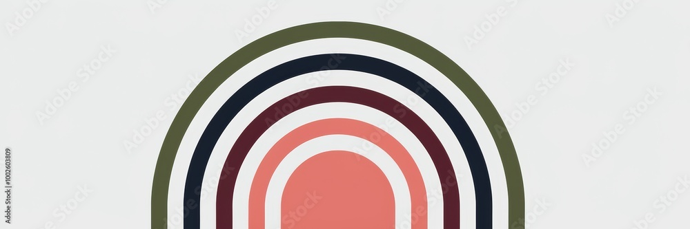 Obraz premium Abstract Rainbow Circles in Soft Tones