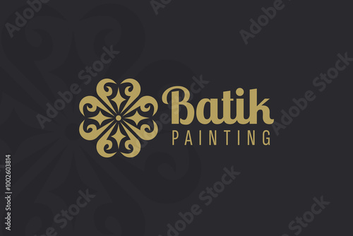 Initials Monogram Batik Paint Traditional Tribal Logo Design