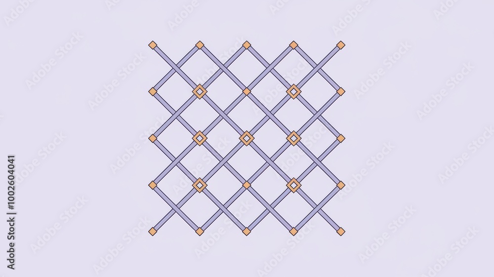 Geometric Pattern with Intersecting Lines and Nodes Geometric Pattern with Intersecting Lines and Nodes