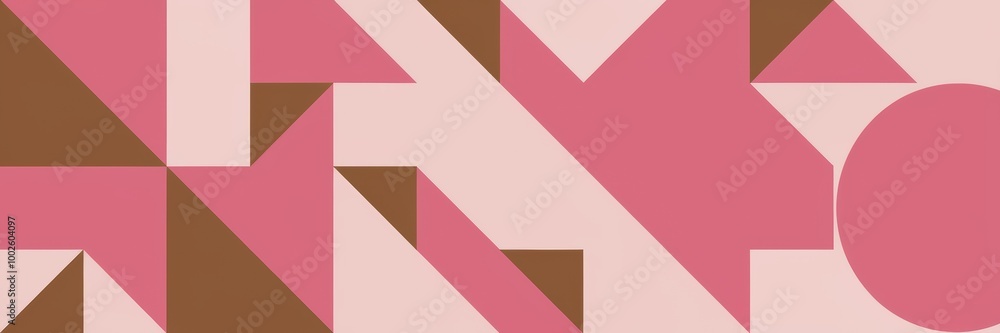 Abstract Geometric Patterns in Pink and Brown Tones Abstract Geometric Patterns in Pink and Brown Tones