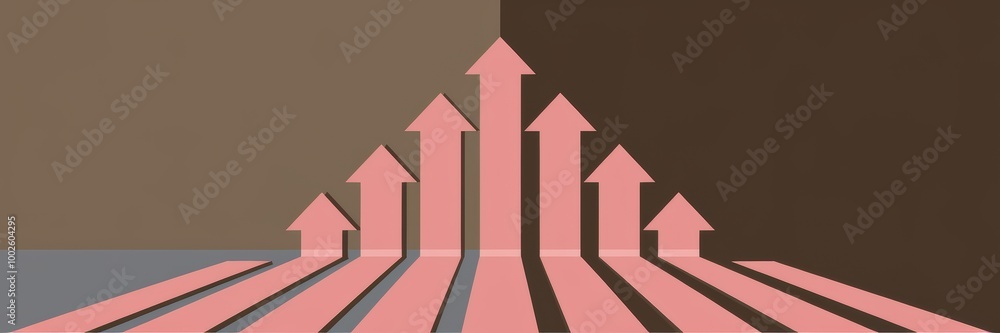 Abstract Arrows Rising Against a Minimalist Background Abstract Arrows Rising Against a Minimalist Background