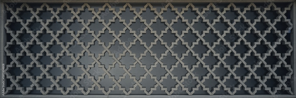 Ornate Geometric Pattern on Decorative Grille Ornate Geometric Pattern on Decorative Grille
