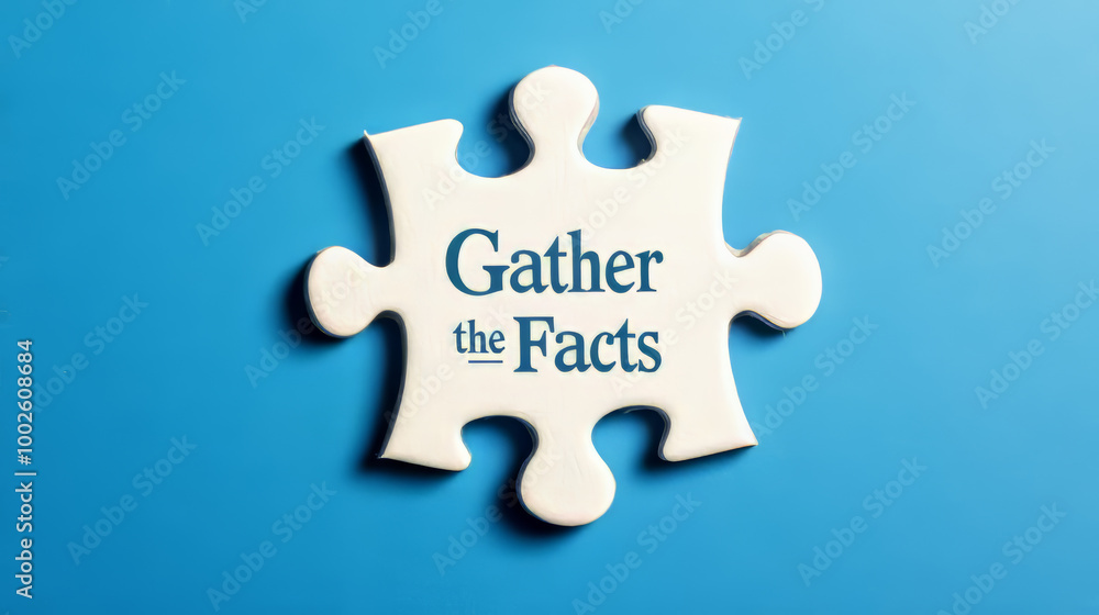 A white puzzle piece with the words A white puzzle piece with the words