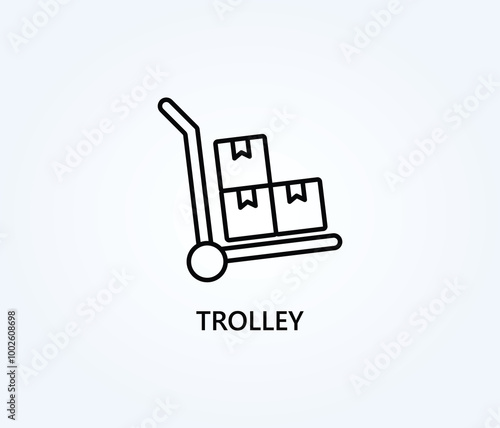  Trolley Vector, Icon Or Logo Sign Symbol Illustration 