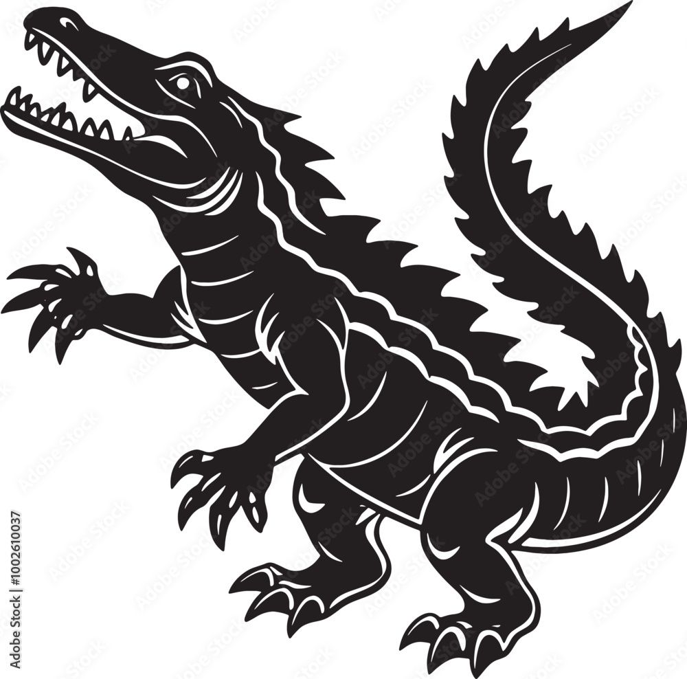 Naklejka premium crocodile silhouette vector illustration Design on a white background