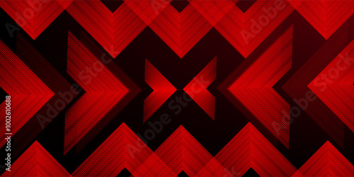 Red and black vector abstract tech futuristic modern 3D line background