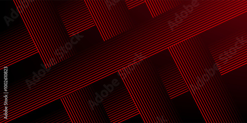 Red and black vector abstract tech futuristic modern 3D line background