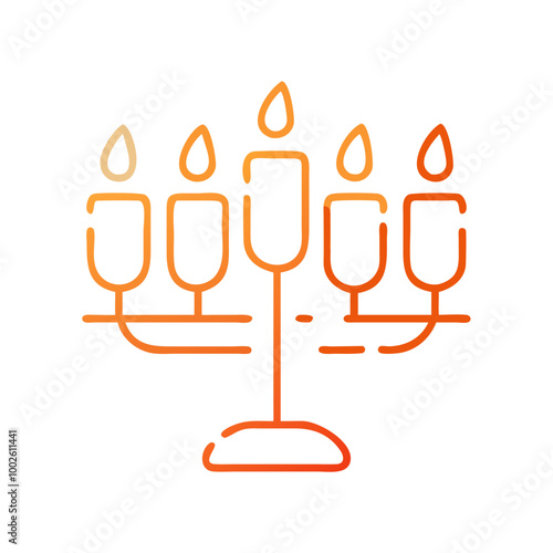 Hanukkiah, line icon, colored, Hanukkah symbol photo