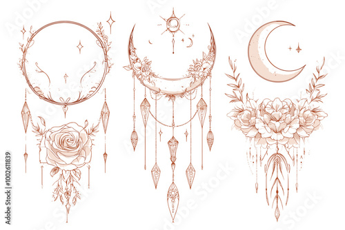 Celestial Crescent Blooms & Jewels