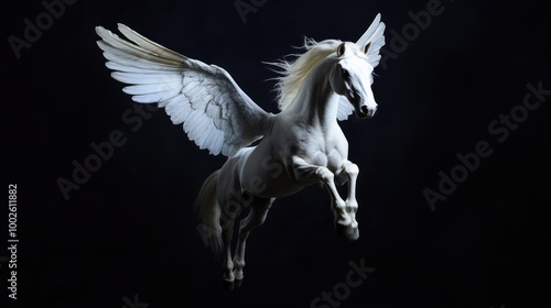 Mythical White Pegasus with Wings