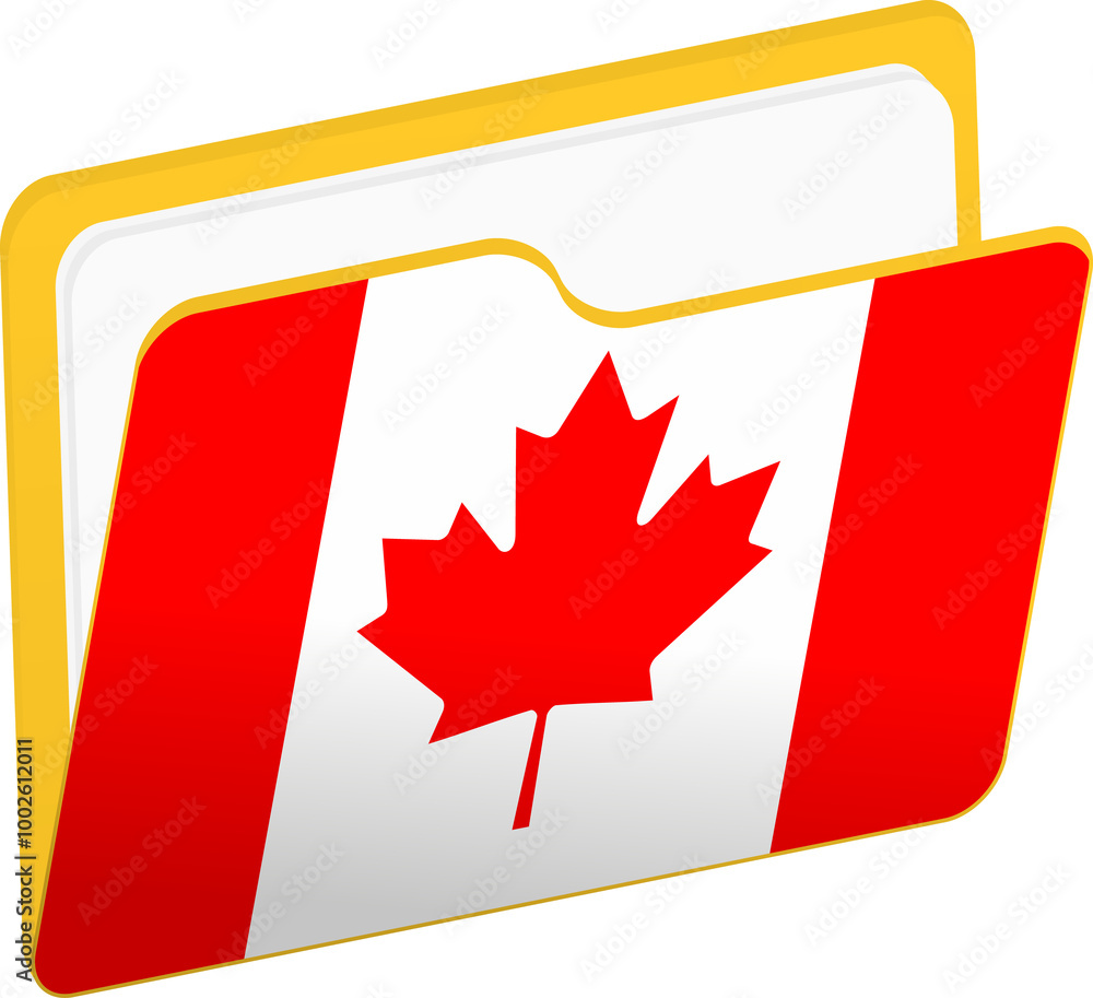 Obraz premium File folder icon with flag of Canada