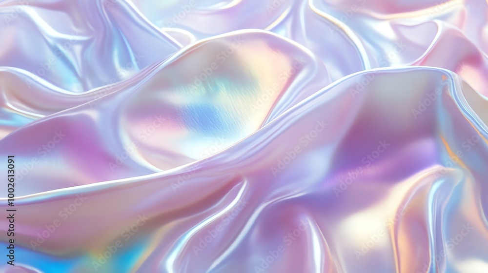 A soft, iridescent fabric texture with gentle waves and pastel colors, perfect for backgrounds or fashion-themed designs. A soft, iridescent fabric texture with gentle waves and pastel colors, perfect for backgrounds or fashion-themed designs.