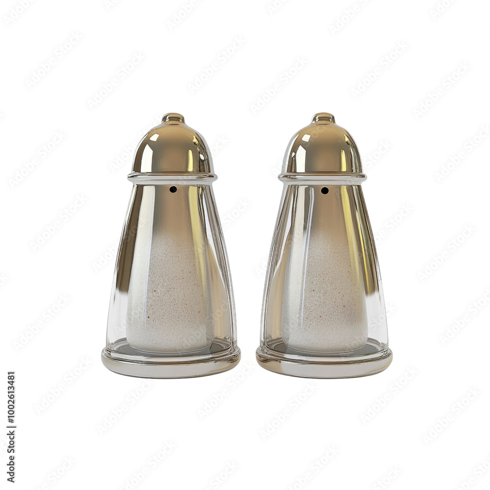 Classic Salt and Pepper Shakers on a White Background Classic Salt and Pepper Shakers on a White Background