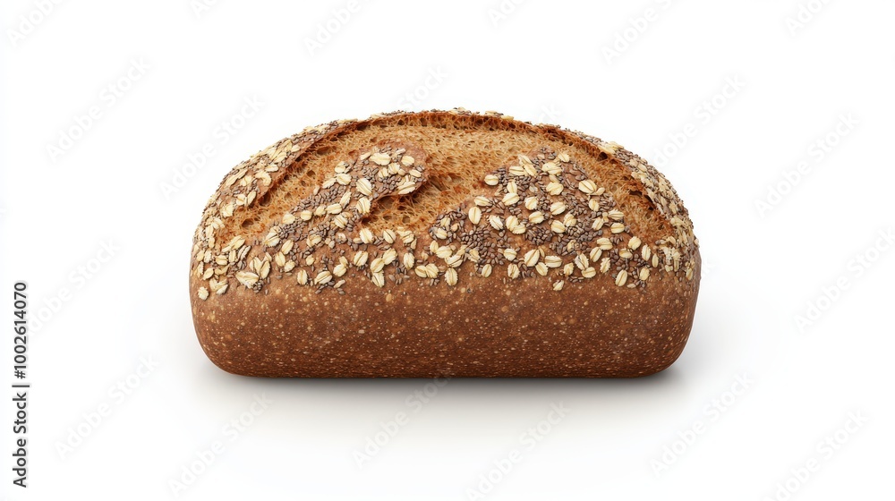 Whole Grain Loaf of Bread with Oats and Seeds Whole Grain Loaf of Bread with Oats and Seeds