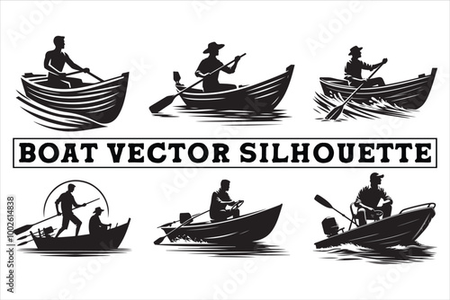 Boat Vector Silhouette Design Art