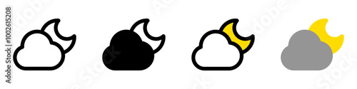 Editable night sky, moon and cloud vector icon. Part of a big icon set family. Perfect for web and app interfaces, presentations, infographics, etc