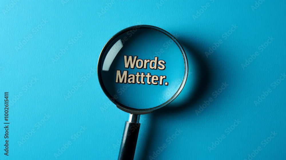 The image shows a magnifying glass focusing on the words The image shows a magnifying glass focusing on the words