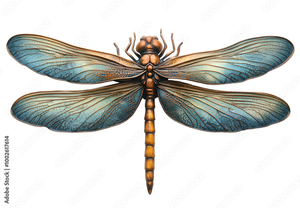 a dragonfly with blue wings
a dragonfly with blue wings