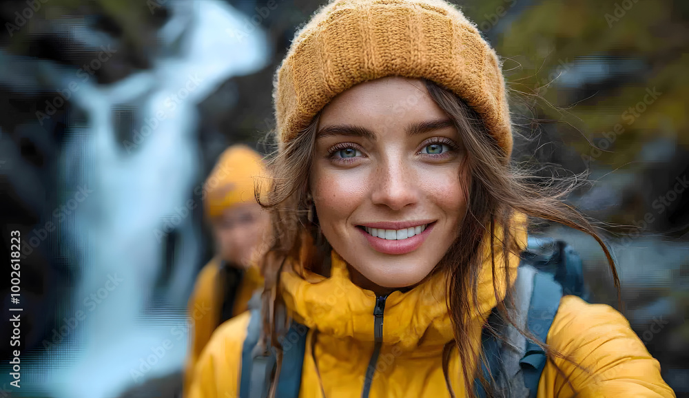 Selfie of a Group of Friends Smiling with a Mountain in the Foreground
Selfie of a Group of Friends Smiling with a Mountain in the Foreground