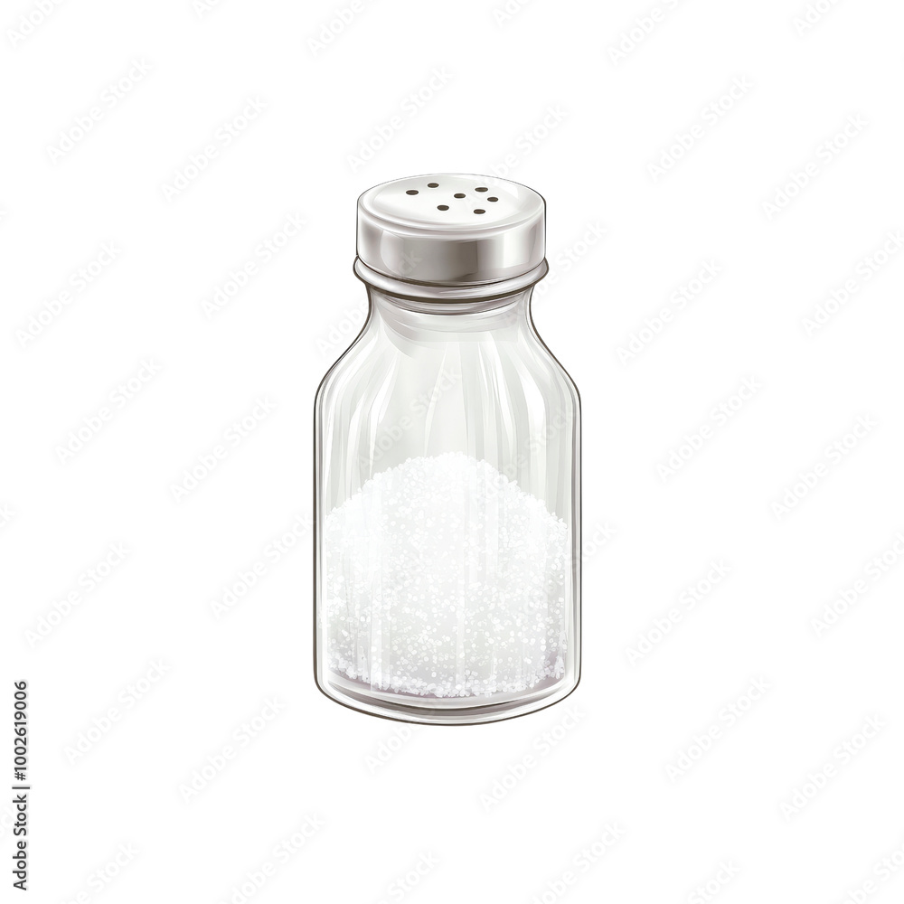Glass Salt Shaker with Silver Lid Glass Salt Shaker with Silver Lid