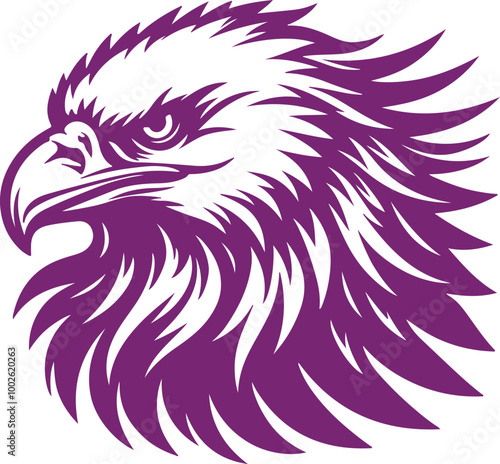 Black and white eagle head drawing on white background