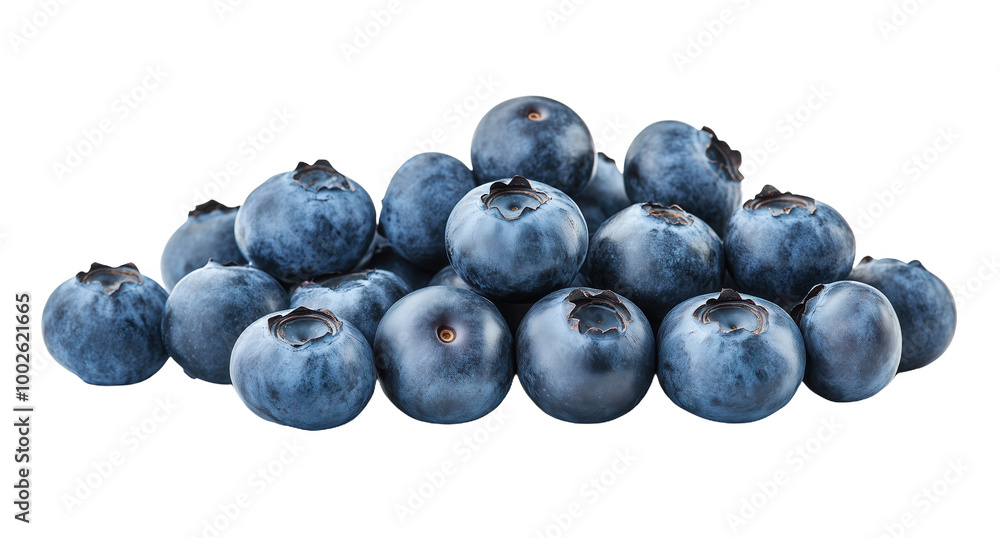 Freshly picked blueberries stacked make a vibrant display Freshly picked blueberries stacked make a vibrant display