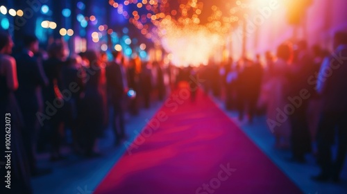 Exciting Defocused Scene from a Red Carpet Event for Glamorous Use