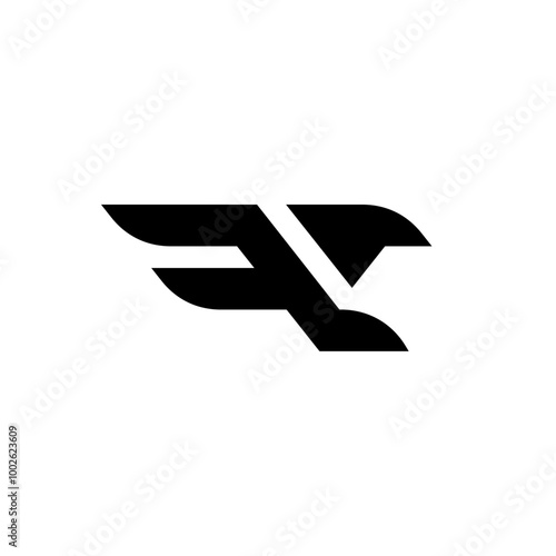 Free Download f letter falcon shape icon vector - GFXLoad