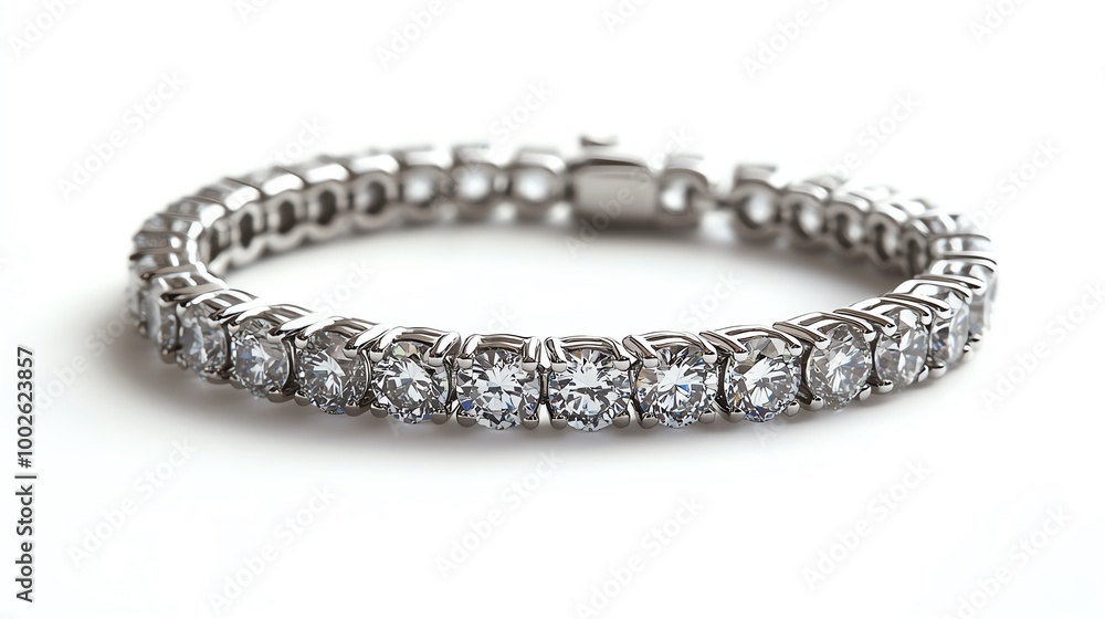 Elegant silver bracelet adorned with sparkling gemstones, perfect for adding sophistication to any outfit. Elegant silver bracelet adorned with sparkling gemstones, perfect for adding sophistication to any outfit.