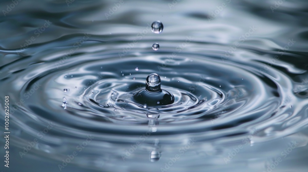Closeup of raindrops creating ripples in water Closeup of raindrops creating ripples in water