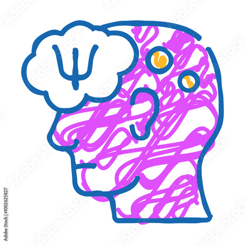 patient thinking about doctor help doodle icon sketch vector. patient thinking about doctor help sign. isolated symbol illustration