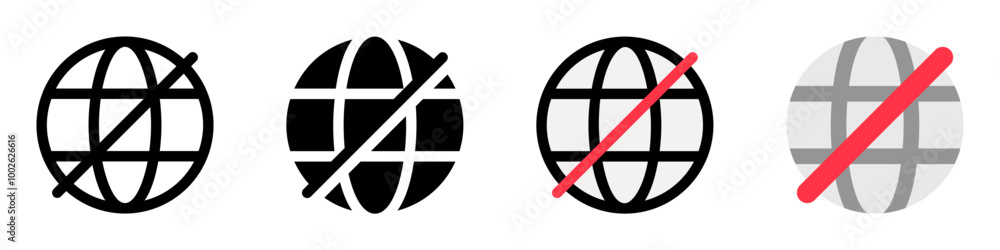 Editable vector no internet connection icon. Part of a big icon set family. Perfect for web and app interfaces, presentations, infographics, etc Editable vector no internet connection icon. Part of a big icon set family. Perfect for web and app interfaces, presentations, infographics, etc