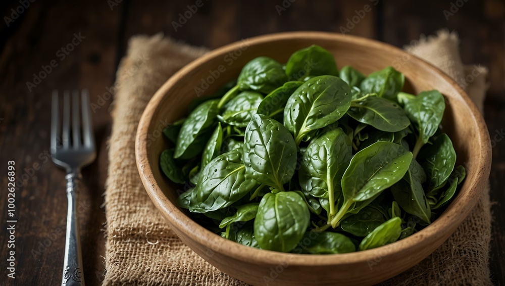 Raw green spinach, perfect for salads and smoothies. Raw green spinach, perfect for salads and smoothies.