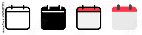 Editable vector empty calendar icon. Part of a big icon set family. Perfect for web and app interfaces, presentations, infographics, etc