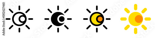 Editable vector sun and moon icon. Part of a big icon set family. Perfect for web and app interfaces, presentations, infographics, etc