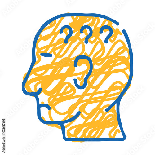 question neurosis doodle icon sketch vector. question neurosis sign. isolated symbol illustration