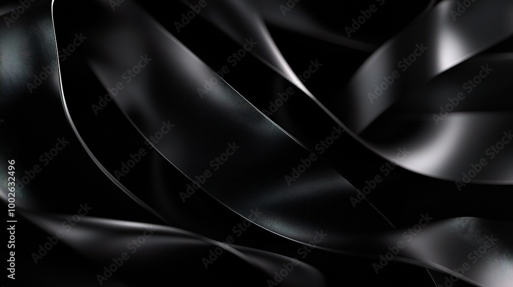 Fototapeta premium Dark Satin Ribbons in Motion